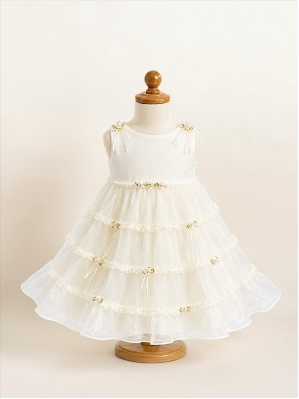 American Princess Sleeveless Floral Ruffle Dress – Size 18M